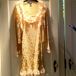 Spaghetti strap lace dress with removable matching jacket